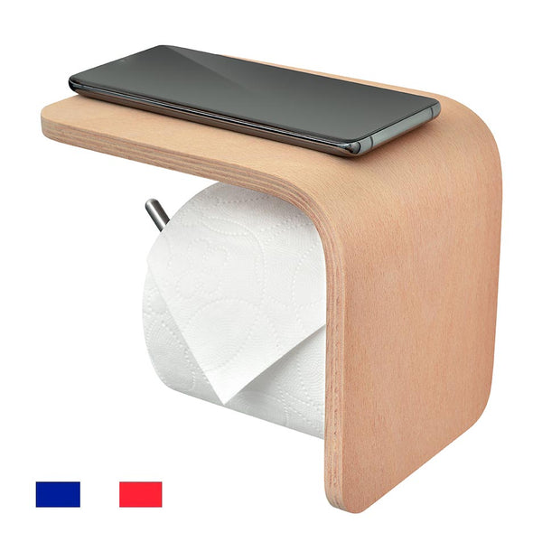 Dérouleur Papier Toilette Mural en Bois Blanc avec Tablette - Made in  France – La Boutique des WC